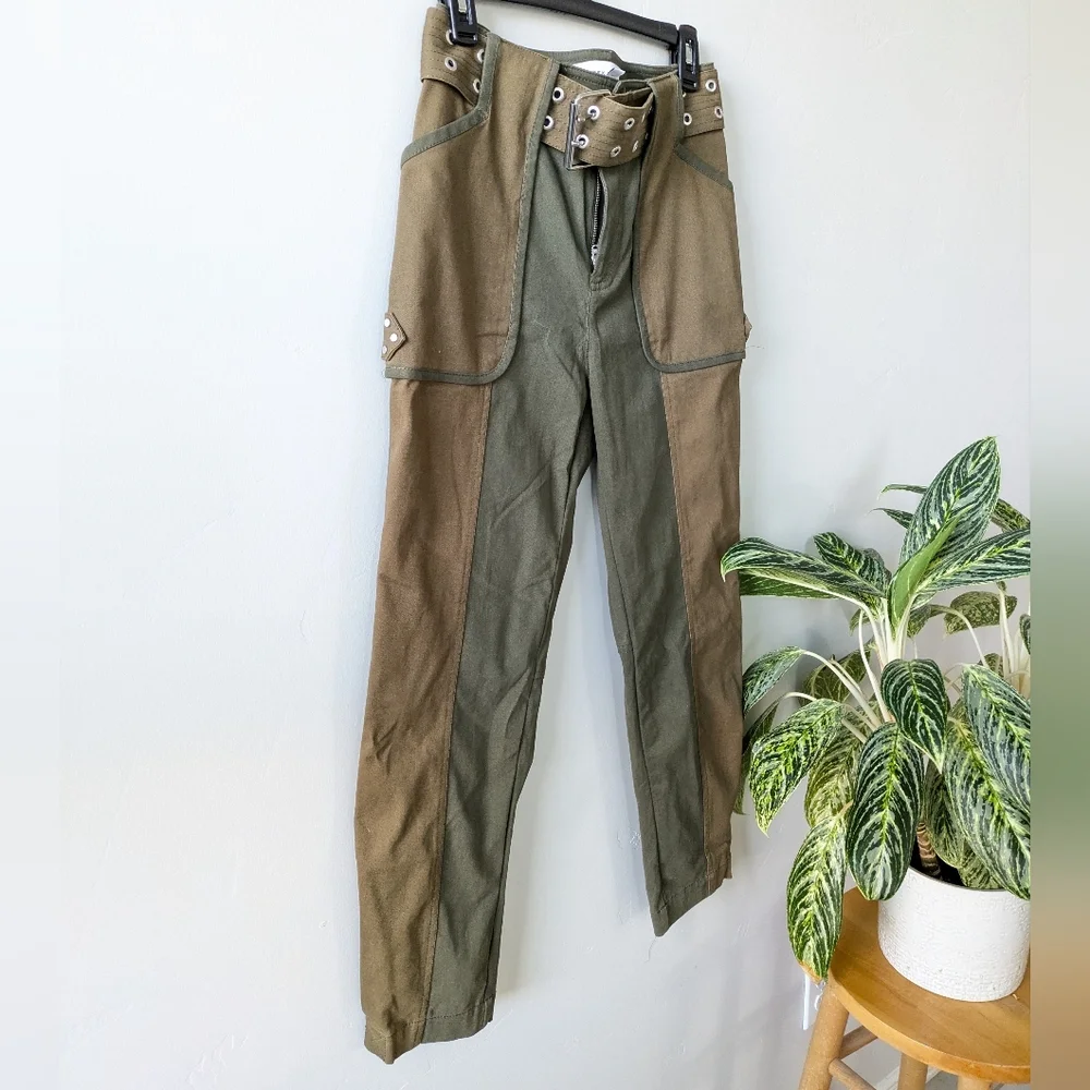 10 Crosby Derek Lam Two-Tone Cargo Pants - Picture 5 of 10